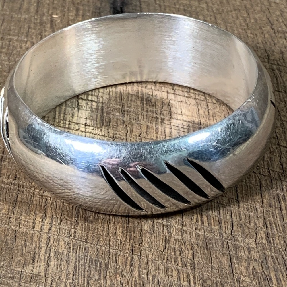 Taxco 925 Sterling Silver Slotted Cuff Bracelet